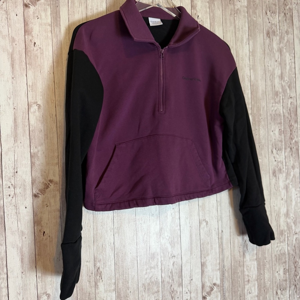 Outdoor Voices Pickup 1/4 Zip Black Kalamata Sweatshirt - Picture 3 of 6